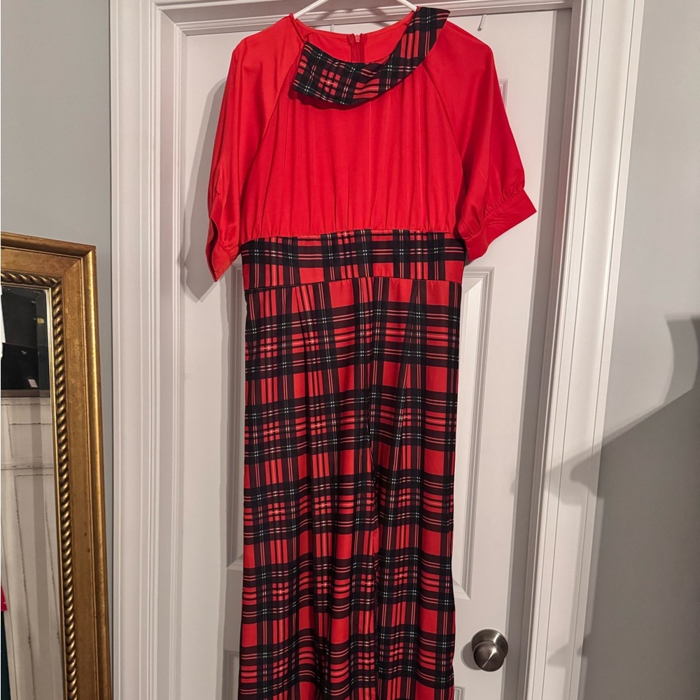 Red and Black Plaid Women's Jumpsuit Christmas outfit